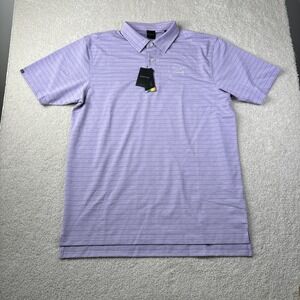 NWT Dunning Golf Polo Men's Large Purple Striped Cool Max Performance Bearpath